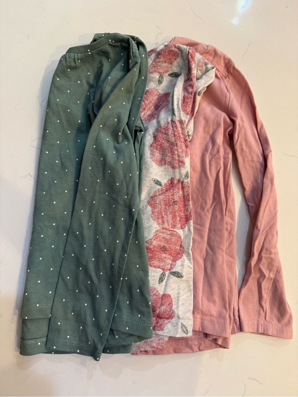 Carter's Girls Long Sleeve Tops - Green, Pink, Floral